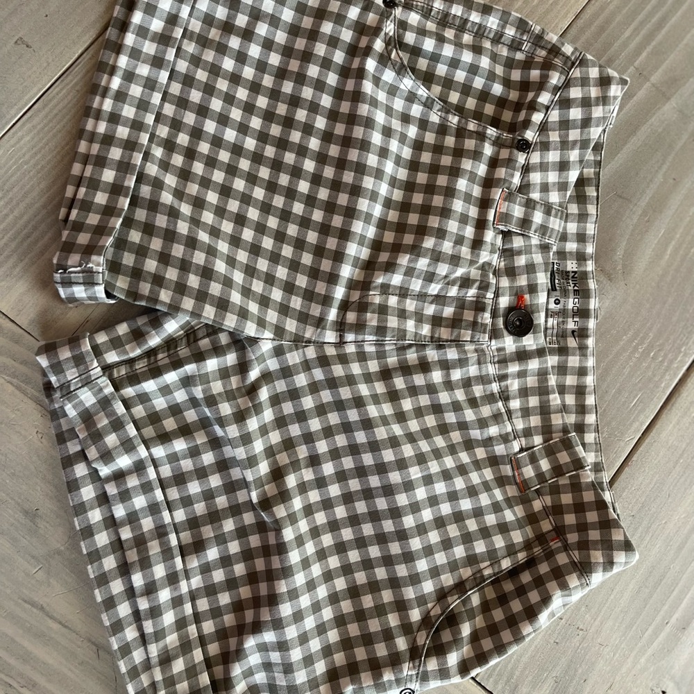 Nike Golf Dri-Fit Grey Plaid Shorts sz 6